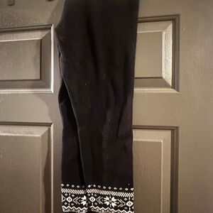 Black Leggings with White Pattern
